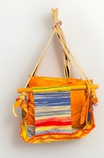 Multicolored Canvas Baby Swing Cushioned Seat Indoor Handmade NWOT