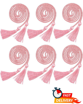 Graduation Honor Cords Tassel Rope Student Ceremony Award Sash 6 Pack Pink