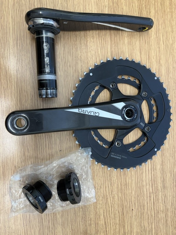 SRAM Quark Carbon Chainset 50-34 175mm Cranks Including New BSA Bottom Bracket