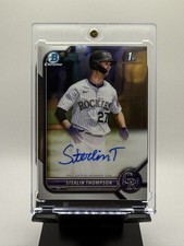 Sterlin Thompson 2022 Bowman Chrome 1st Auto RC CDA-ST Rockies
