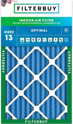 Filterbuy 16x24x2 Pleated Air Filters, Replacement for HVAC AC Furnace (MERV 13)