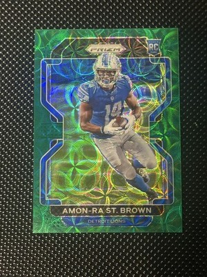 2021 Panini Prizm Amon-Ra St. Brown #358 Green Scope Rookie /75 Detroit Lions