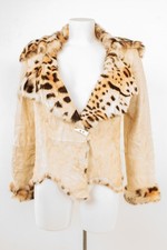 NVSCO Sartoria Lammfelljacke Damen Gr. M (Geschätzt gemessen) Beige Echtfell Leo