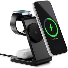 MagSafe Wireless Charging Station Qi2 Fast 3 in 1 iPhone and Apple Watch Charger