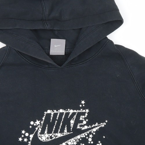 Sudadera con capucha pulóver negra para mujer Nike, talla 12, estampado gráfico - Imagen 12 de 12
