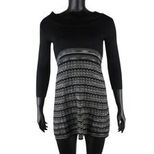 Marella By Max Mara Knit Dress Shawl Neck A-Line Multicolour Wool Blend S