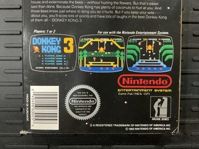 DONKEY KONG 3 - NINTENDO NES GAME W/ BOX, MANUAL & STYROFOAM - 100% COMPLETE