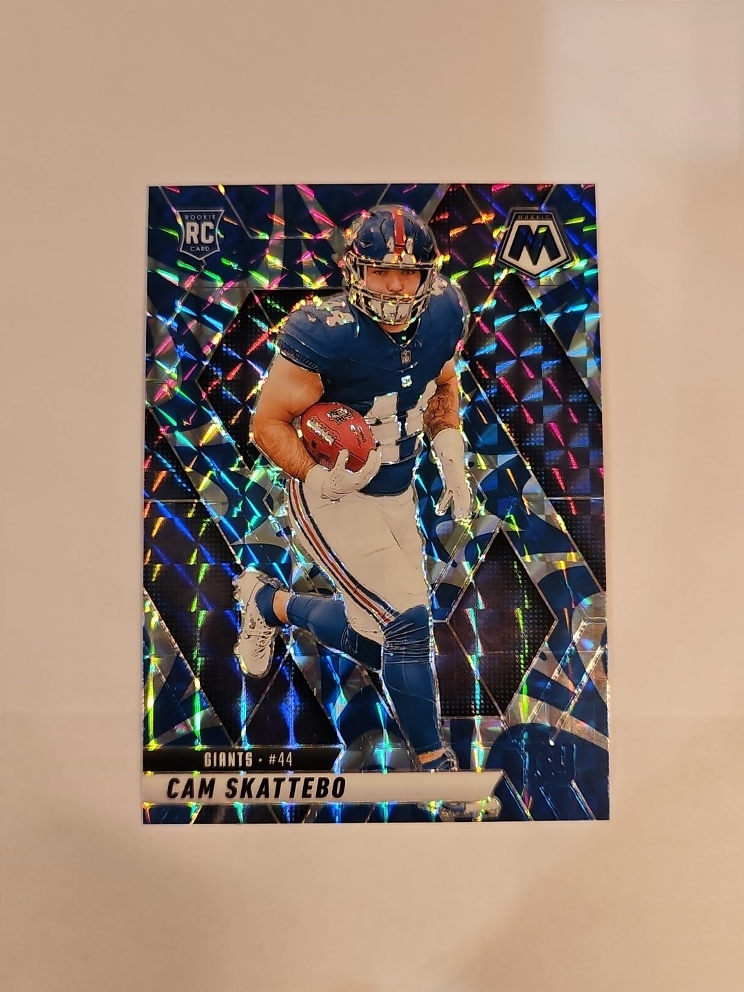 2025 Panini Mosaic Cam Skattebo RC Reactive Blue  Mosaic Rookie #305 NY Giants