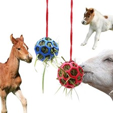 Alimentador de bolas de heno para caballos y cabras juguete anti aburrimiento 2 piezas