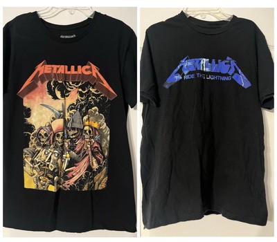 Metallica Shirt MEDIUM Lot 'Four Horsemen' And 'Ride The Lightning