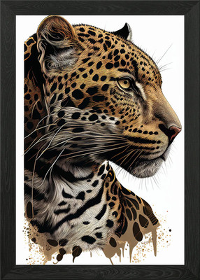 Jaguar Gesicht Gemälde gerahmt Wandbild Poster Leinwanddruck Bild