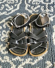 Salt Water Sandals by Hoy Shoe Original Sandal Black Leather Kids Size 11