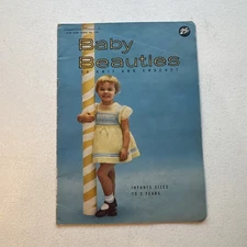 Vtg. AMERICAN THREAD CO.  Baby Beauties Crochet Pattern Book #138 1950'S
