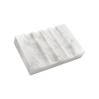 WeDoDecor Real Marble Soap Dish for Shower Stone Tray Small Bar White 