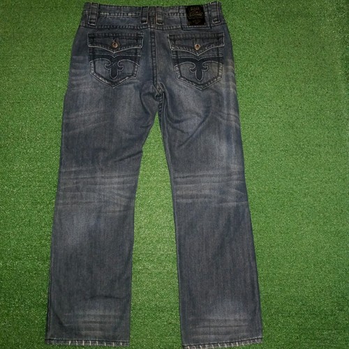 Rock Revival John Straight Jeans Mens 38x32 Flap Pockets Demin