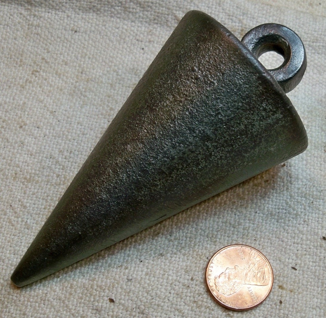 Vintage 1 lb Cast Iron Plumb Bob Working Collectible Old Tool READ