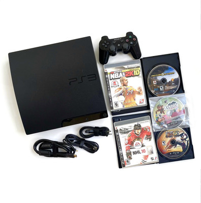   Sony PlayStation 3 PS3 Slim 320GB x 2 640GB CONSOLE Controller Games NICE  