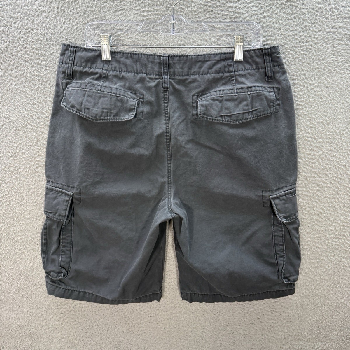 Old Navy Shorts Mens 34 Gray Canvas Relaxed Cargo Workwear Grunge