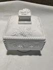 Vintage Westmoreland Milk Glass Paneled Grape Footed Candy Dish with Lid