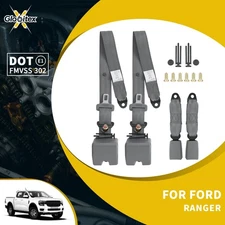 2X For Ford Ranger 3-point Adjustable Car Safety Seat Belt Straps Kit Gray