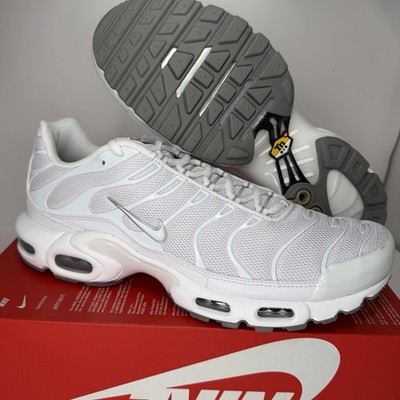 Nike Air Max Plus Triple White Grey Sneakers Men's Sizes 604133