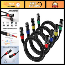 4-Pack 3ft XLR Cables - Male to Female Microphone & Balanced Speaker Cable