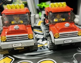 Vintage!LEGO CITY Red Utility Trucks JM60071 & CG60128  w/Minifigures/Assembled 