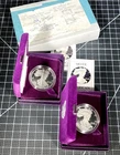 Lot (2) 1986-S $1 American Silver Eagle 1oz Proof DCAM w/ Box COA OGP Mail Box
