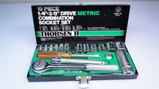 Thorsen 19pc Metric Combination Socket Set W Metal Box 14-38 Drive Thorsen 19pc Metric Combination Socket Set W Metal Box 14-38 Drive