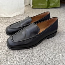 Madewell Black Leather Square Toe Bennie Loafer Flat Shoes Minimal Size 8 Chic