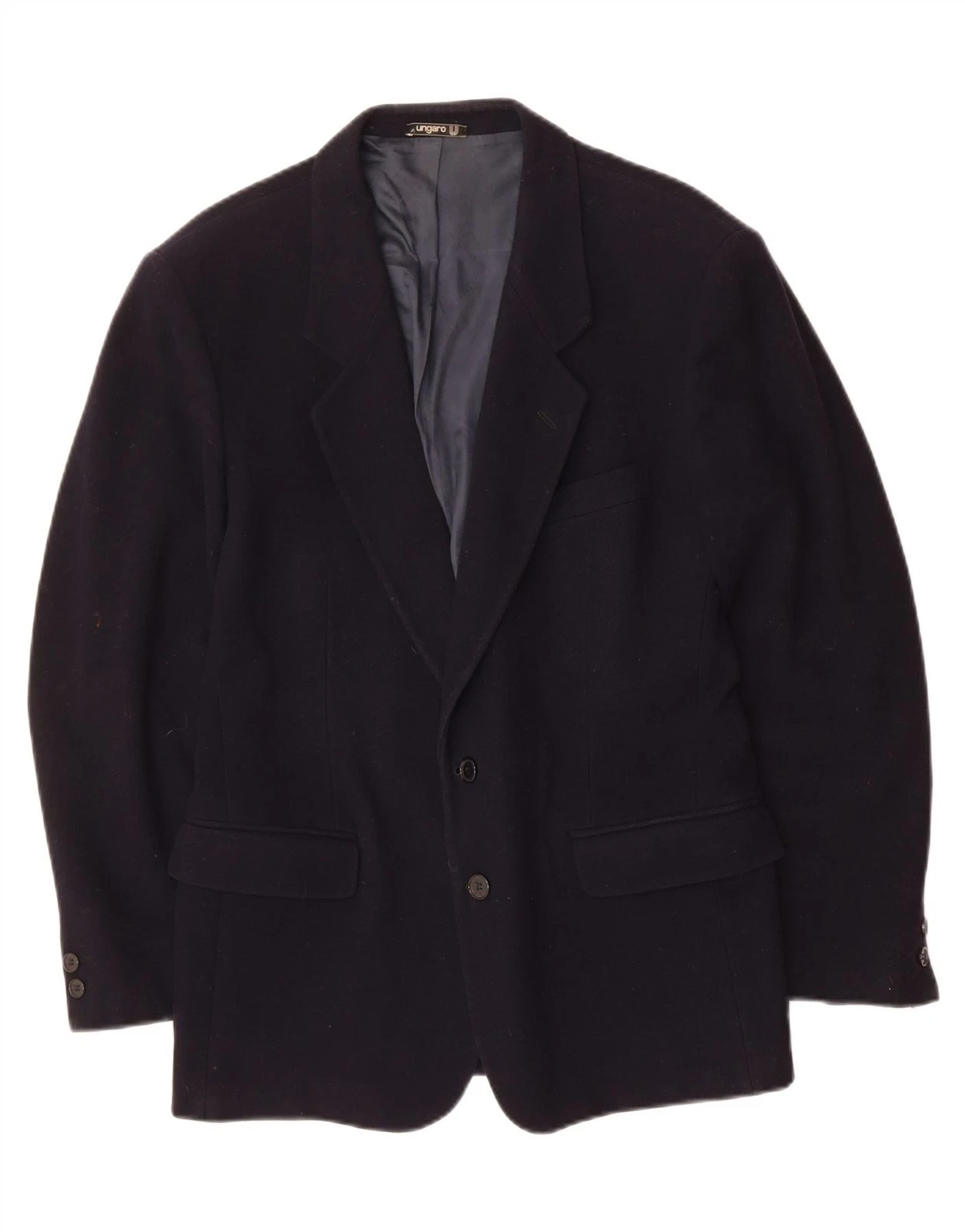UNGARO Mens 2 Button Blazer Jacket UK 38 Medium Navy Blue EB10