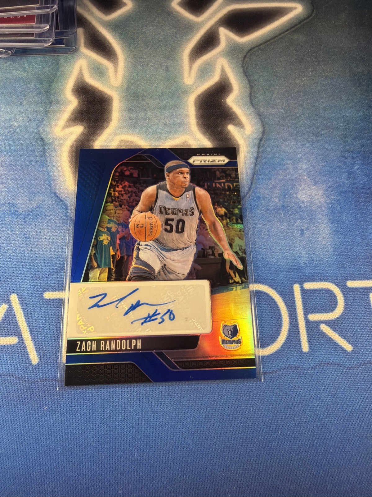Zach Randolph 2024-25 Panini Prizm Blue Prizm Auto /49! Memphis Grizzlies