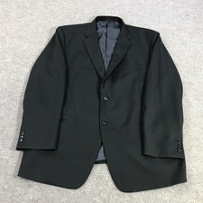 Jos A Bank Reserve Suit Jacket Mens 50 Black Wool Two Button Classic Fit Formal