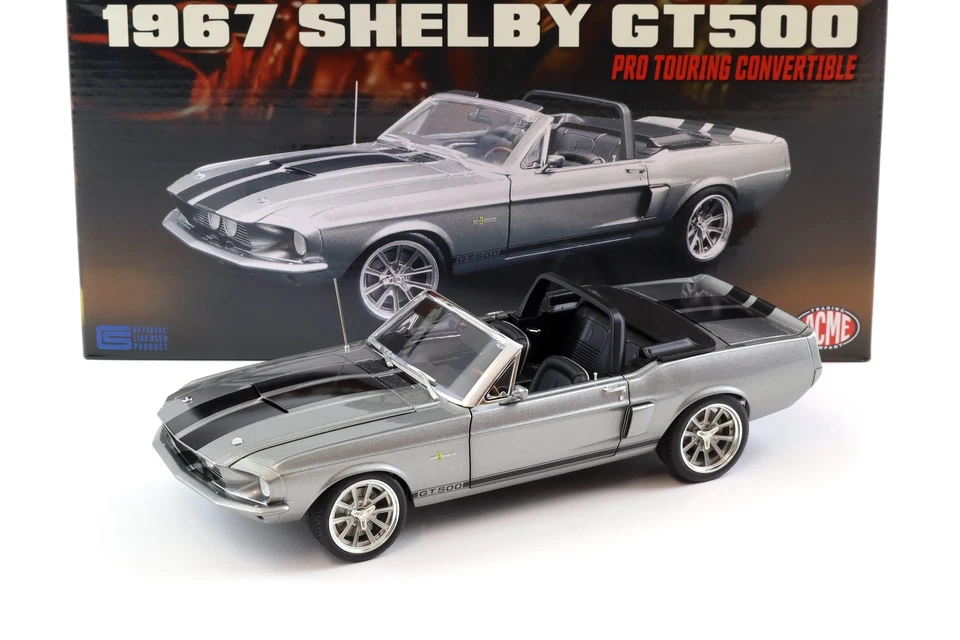 1:18 ACME 1967 Shelby GT500 Pro Touring Convertible grey metallic/ black stripes