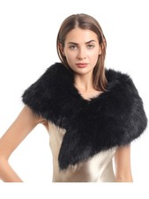 Womens Faux Fur Collar Scarf Wrap Winter Neck Warmer Ladies White Scarf