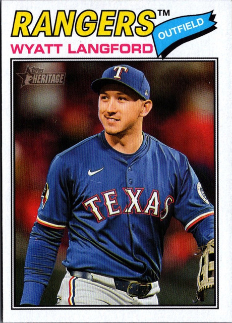 2026 Topps Heritage #340 Wyatt Langford Texas Rangers