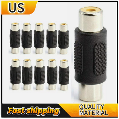 10-Pack AV RCA Audio Video Female to Female Jack Coupler Adapter Connector US