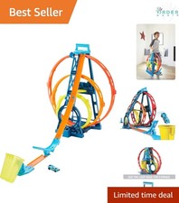 Hot Wheels Track Builder Triple Loop Stunt Set for Kids and Collectors