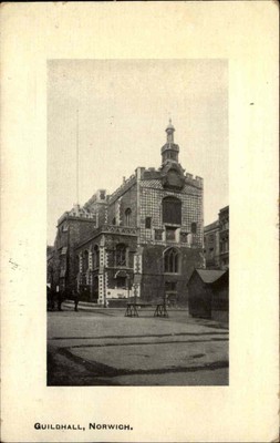 Norwich Norfolk Guidhall Street View 1900 -1920s Vintage Postcard