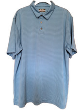 Ben Hogan Performance Men's Polyester Blue Short Sleeve Golf Polo Shirt L