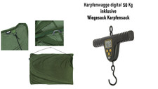 Karpfenwaage Digitalwaage 59 Kg mit Maßband ...