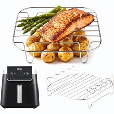 Ninja AF180UK Air Fryer Racks | 2&times; Edelstahl Kochen (flach