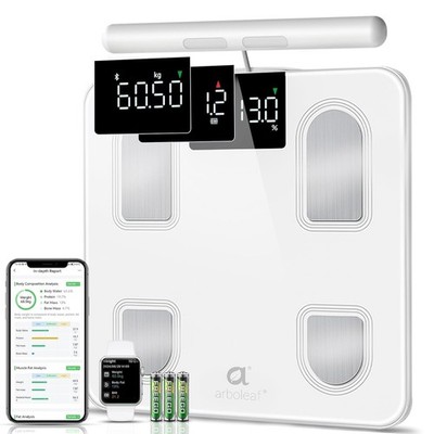 arboleaf Smart Waage für Körpergewicht und Fett, 8 Elektroden Körperzusammensetzungswaage