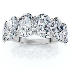 6Ct Oval Diamond U Prong Wedding Anniversary Ring 14k Gold Lab Grown