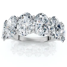 6Ct Oval Diamond U Prong Wedding Anniversary Ring 14k Gold Lab Grown