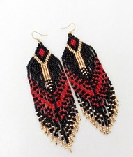 Boho Beaded Tassel Earrings Long Fringe Drop Dangle Festival Statement Jewelry