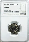 1938 D BUFFALO NICKEL! NGC MS67! FLAWLESS BEAUTY! FABULOUS! MUST SEE! NR #VIP145