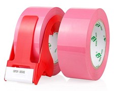 Pink Packing Tape with Dispenser 2.4 Mil 1.88 Inch x 110 Yards 2 Refills Rolls