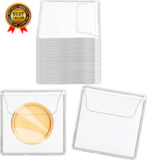 200Pcs Single Pocket Coin Flips Coin Sleeves Holders Clear PVC Coin Protectors