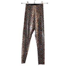 Commando Perfect Control Faux Leather Compression High Rise Leggings Snake S